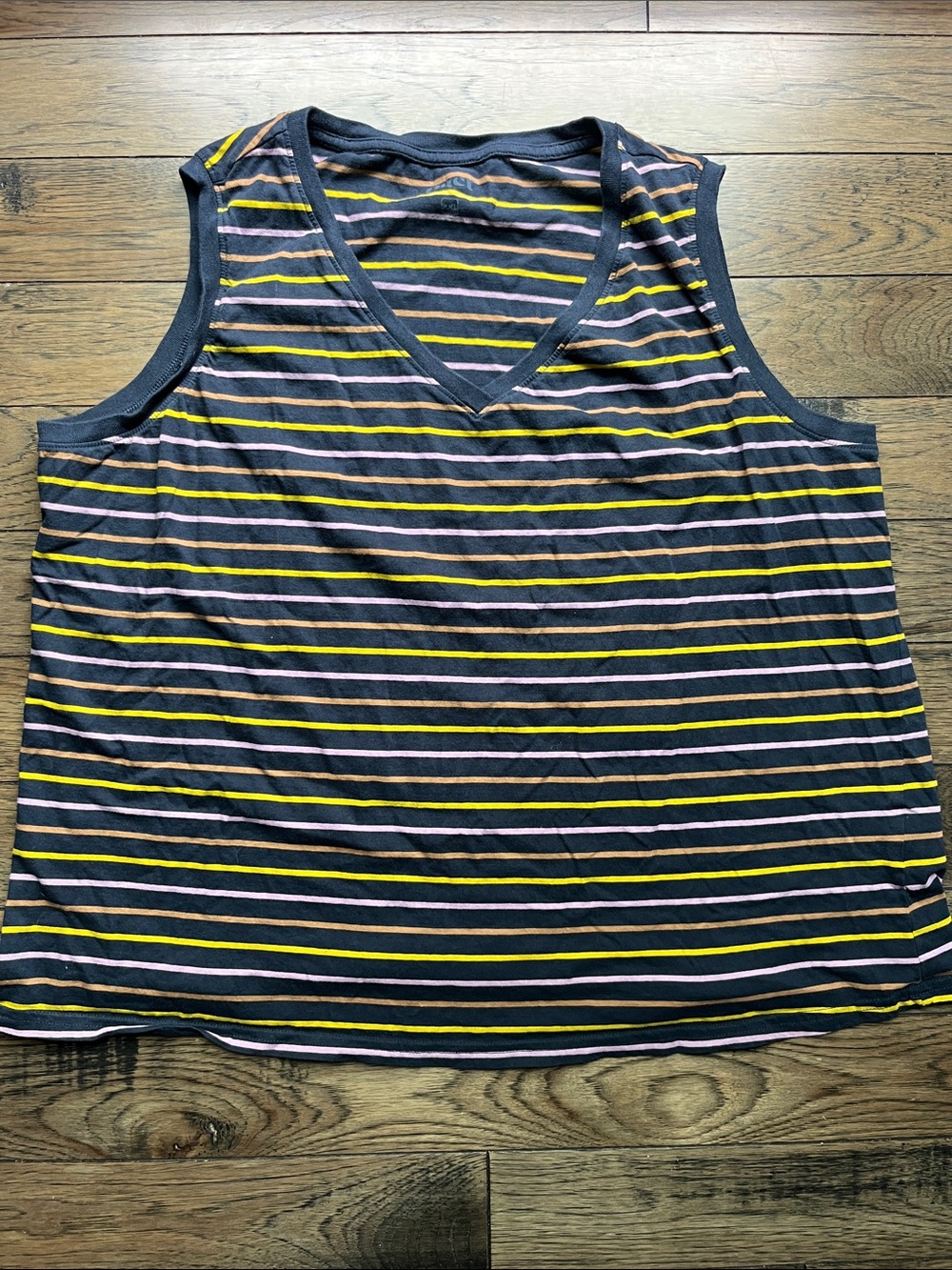 Pact organic cotton navy with stripes tank XXL